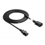 Akyga AK-PC-07A IEC C14 naar IEC C13 stroomverlengkabel, 3x 0,75 mm², 3 m, zwart