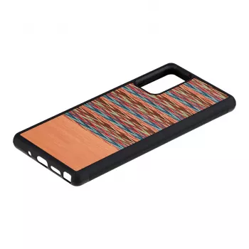Smartphonehoes man and wood voor Samsung Galaxy Note 20 — bruin ruitpatroon, zwarte binnenkant
