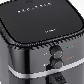 Heteluchtfriteuse Severin FR 2452 4,3 L 1500 W zwart zilver