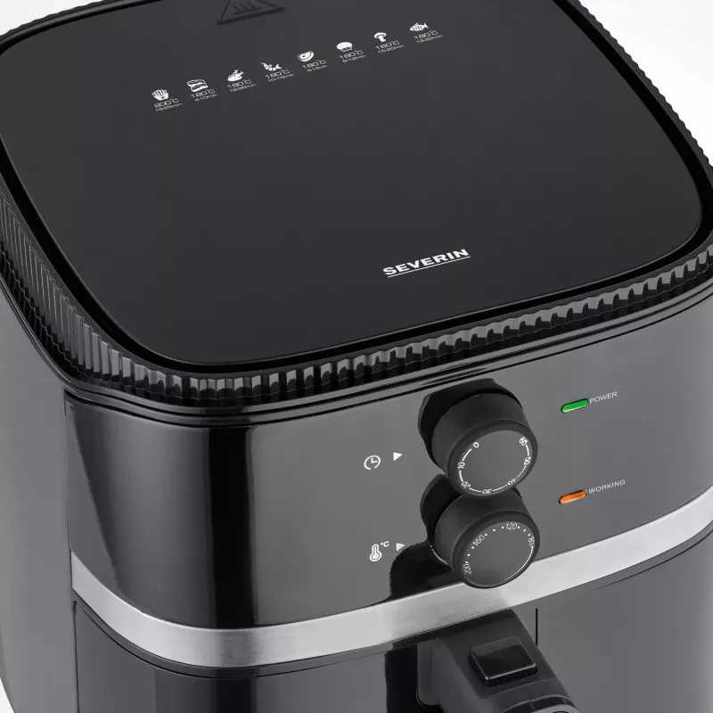 Heteluchtfriteuse Severin FR 2452 4,3 L 1500 W zwart zilver