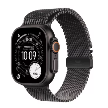 Smartwatch Apple Watch Ultra 3 GPS + Cellular 49mm Black Titanium Case met Black Titanium Milanese Loop Medium