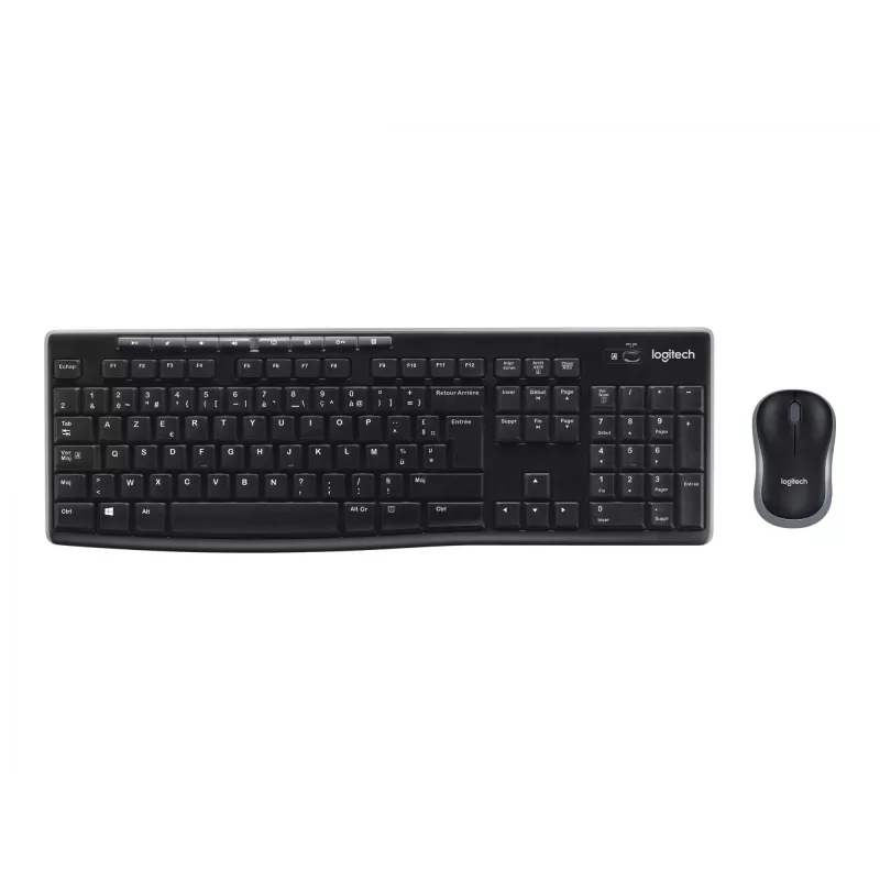 Logitech Wireless Combo MK270 – toetsenbord-muisset – draadloos – 2,4 GHz – Frans (920-004510)