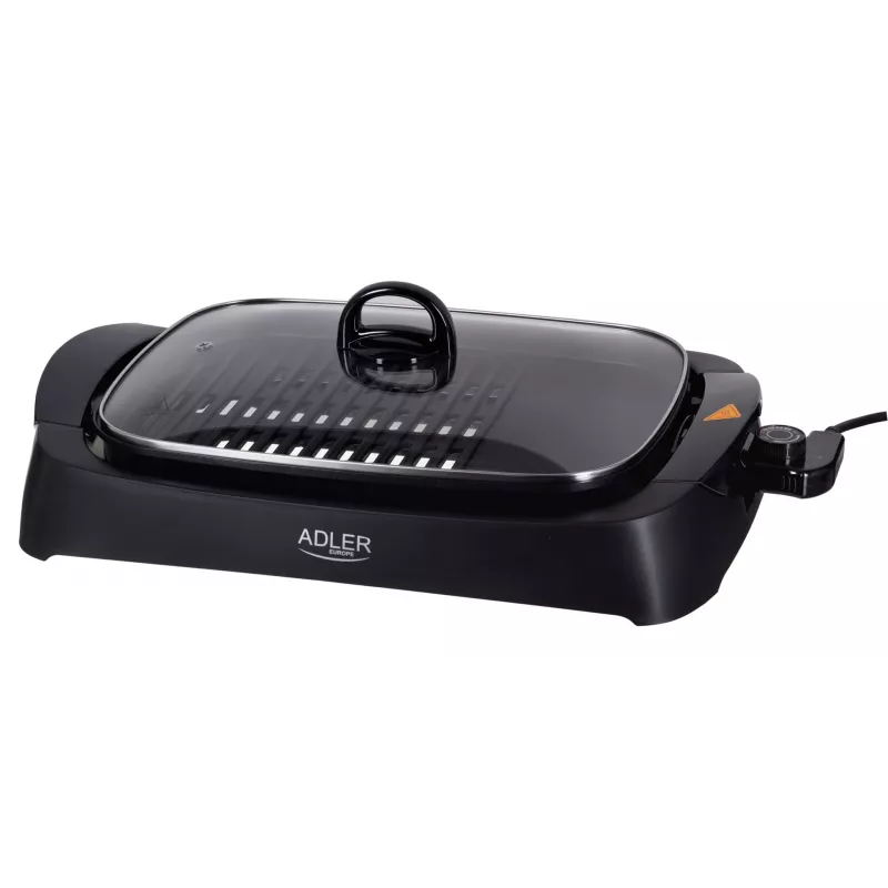 Tafel-elektrische grill Adler AD 6610, 3000 W, zwart, rechthoekig dual-zone rooster+plaat