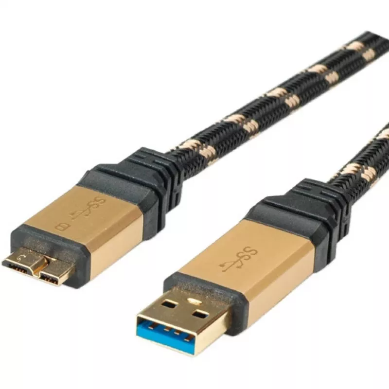 ROLINE Gold USB 3.0-kabel, USB A-stekker - USB 3.0 Micro B-stekker 2,0m (11.02.8879)