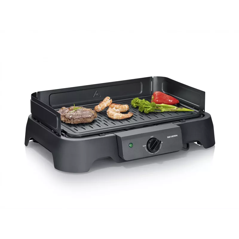 SEVERIN PG 8595 tafel-elektrogrill — 2000 W, rechthoekig grilloppervlak, zwart