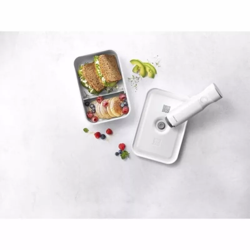 Lunchcontainer ZWILLING FRESH & SAVE 1 l, kunststof met siliconenafdichting, grijs/wit