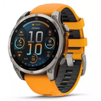 Garmin Fenix 8 3,56 cm (1,4) AMOLED 51 mm digitaal 454 x 454 pixel touchscreen titanium wifi GPS (satelliet)