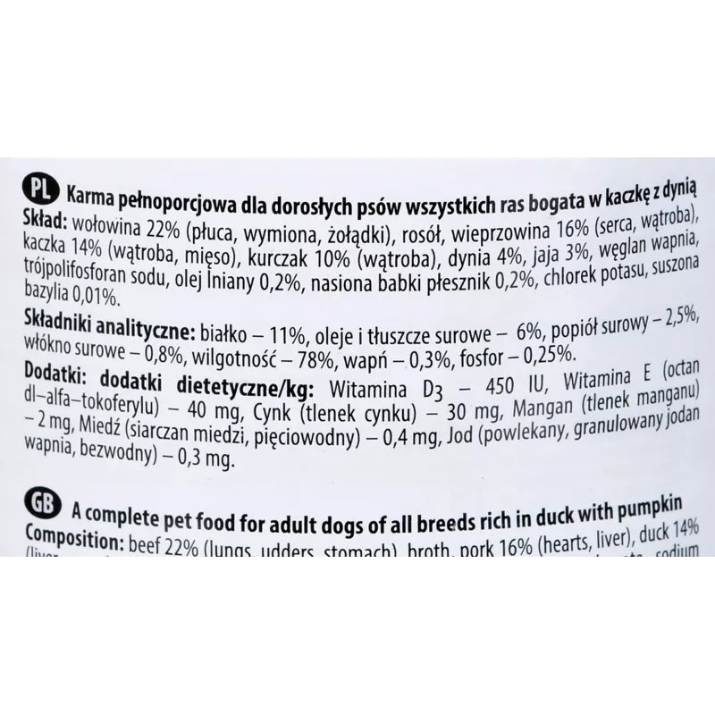Dolina Noteci Premium rijk aan eend en pompoen 400 g