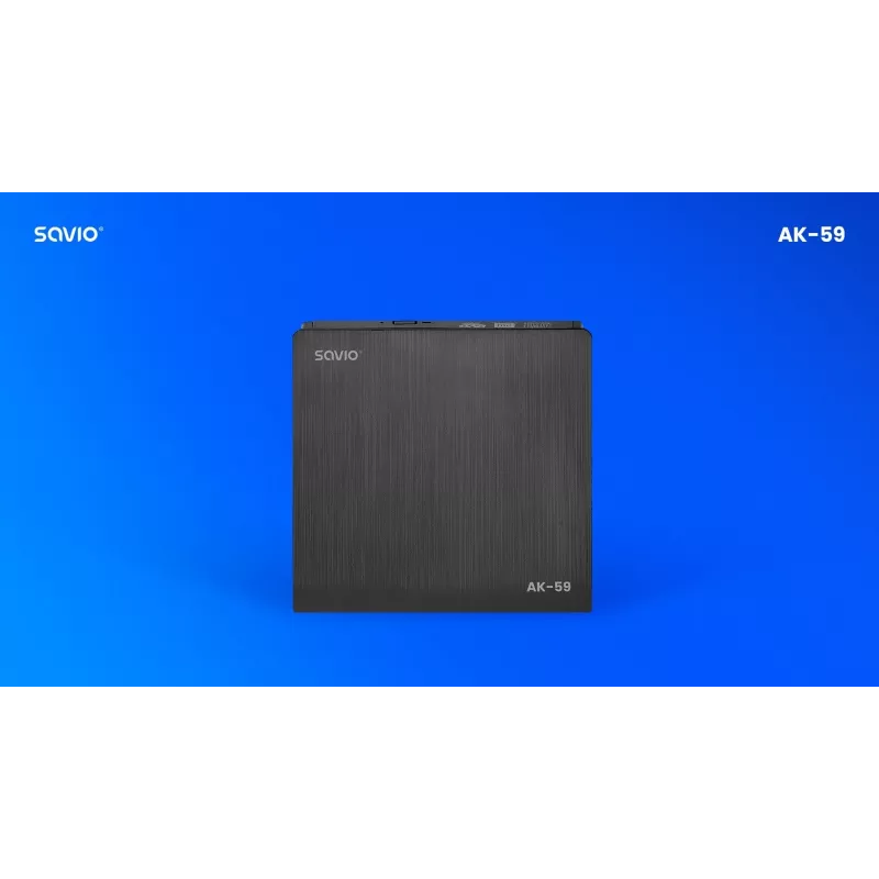 SAVIO AK-59 externe slanke CD/DVD-brander R/RW - USB-C/USB-A, zwart