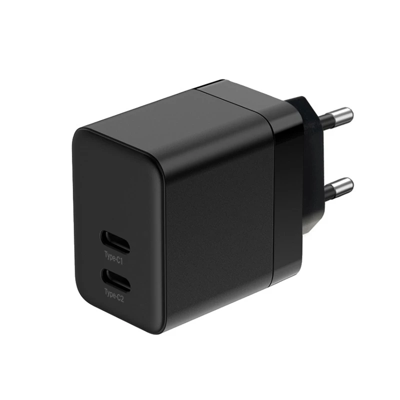 Crong wandlader Ultra Compact GaN 35W PD 3.0 2x USB-C (zwart)