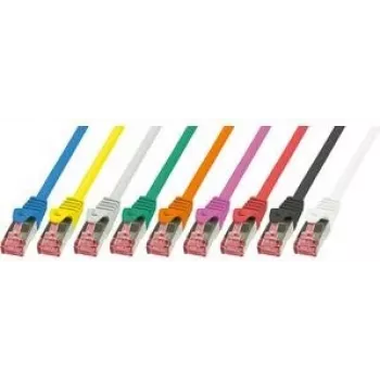 LogiLink CQ2077S RJ45 netwerkkabel, patchkabel CAT 6 S/FTP 5,00 m geel vlamvertragend, met trekontlasting