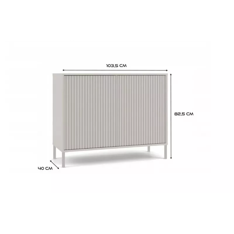 KAMARO 2D smalle commode, kasjmierkleur