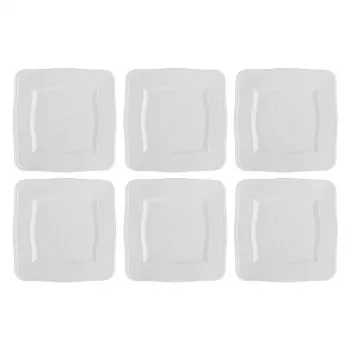 Vierkante borden set LA PORCELLANA BIANCA P003800120 — 6 stuks, wit, 20 cm
