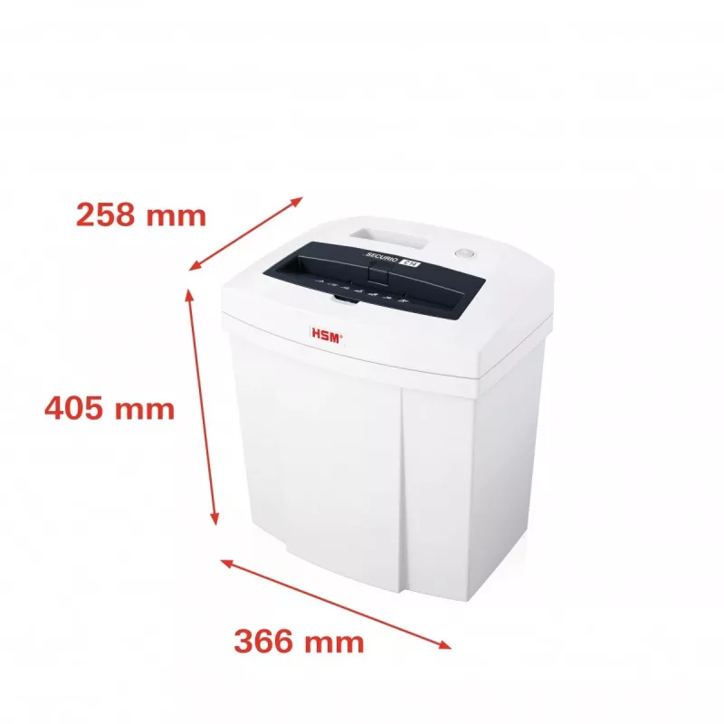 HSM SECURIO C14 papiervernietiger, strooksnede 3,9 mm, P-2, 14 vel, invoer van 225 mm, opvangbak van 20 l