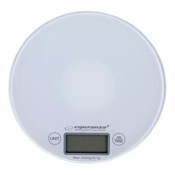Elektronische keukenweegschaal ESPERANZA EKS003W, 5 kg capaciteit, 1 g nauwkeurigheid, gehard glas, touchbediening