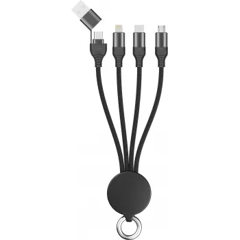 USB-kabel 2GO 797363 USB-A/USB-C USB-C/Micro-USB B/Lightning zwart