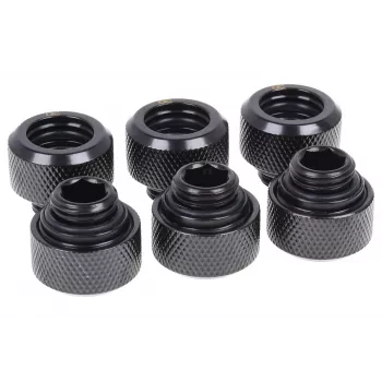 Aansluitset Alphacool 17377 – messing, zwart, hoogte 16 mm, diameter 21 mm voor vloeistofkoeling