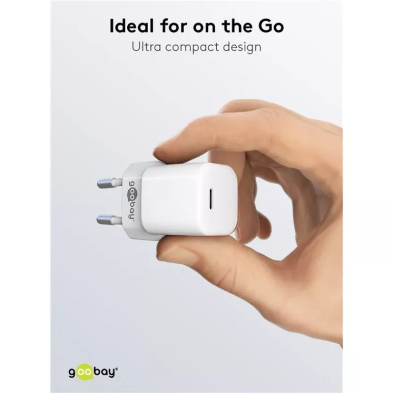 Goobay universele zwarte AC-snellader voor binnen 65403 USB Type-C 110-240V