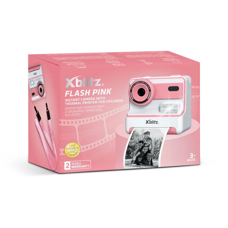 Xblitz FLASH PINK Instantcamera met thermische printer voor kinderen