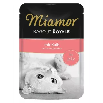 Nathundervoer voor katten Miamor Ragout Royale in gelei 100 g — kalf, volwassen katten, blik