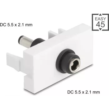 DC-stekkerverbinder DELOCK Easy 45 5,5 x 2,1 mm bus naar DC 5,5 x 2,1 mm