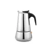 Mokapot Maestro MR-1660 0,2 L RVS espressomaker, 4 kopjes, zwart handgreep