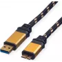 ROLINE Gold USB 3.0-kabel, USB A - Micro B ST/ST 0,8m (11.02.8878)