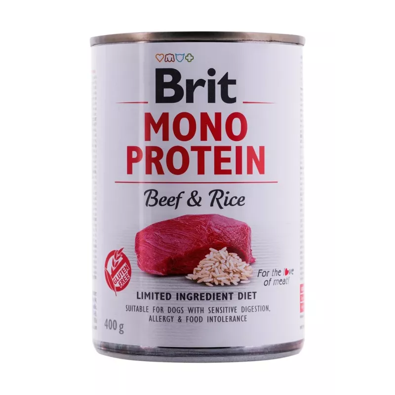 BRIT Mono Protein Beef & Rice – natvoer voor honden – 400 g