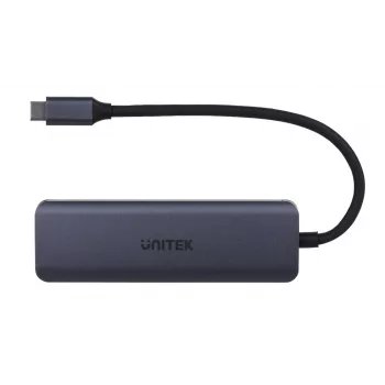 UNITEK uHUB Q4 USB-hub Type-C 5000 Mbit/s grijs