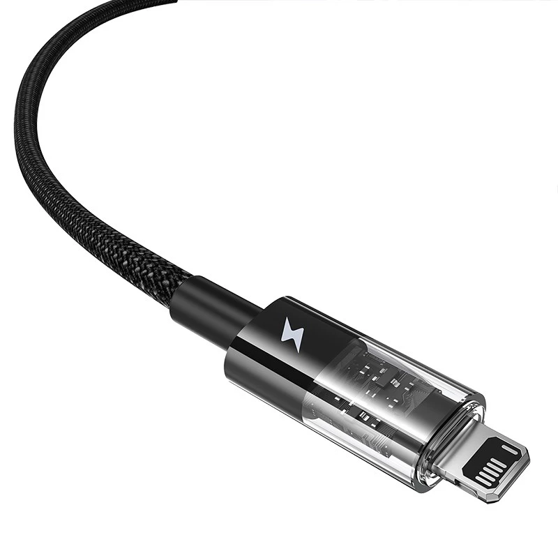 Baseus Gem USB-naar-IP 2,4A snellaadkabel 2 m Zwart
