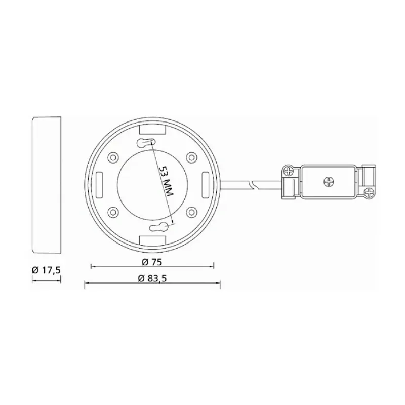 Verlichtingsaccessoire DELOCK 46019, witte kunststof wandhouder, 83,5×83,5×26,5 mm