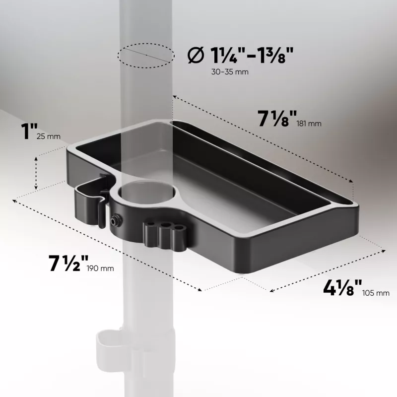 ONKRON A35 plank, zwart ABS-kunststof, 190×105 mm, 160 g