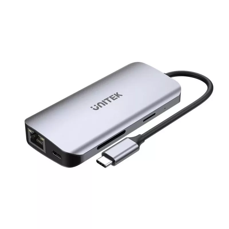 USB-C hub Unitek D1122A01 met 2x HDMI 4K en 100W Power Delivery