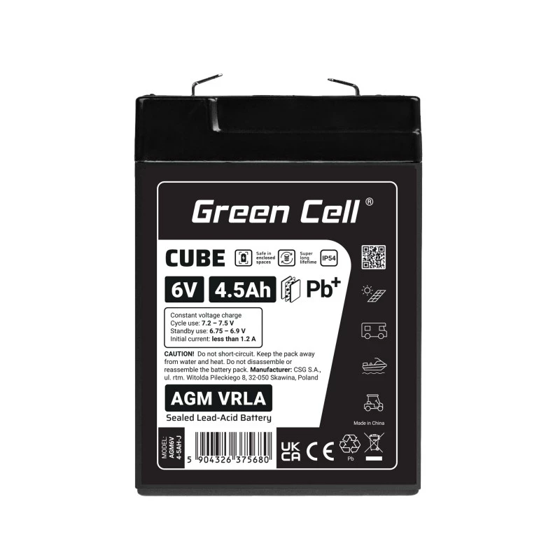 Batterij AGM VRLA 6V 4,5Ah IP54