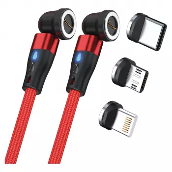 USB-kabel RealPower MagneticCharge2 1 m rood snel opladen gegevensoverdracht