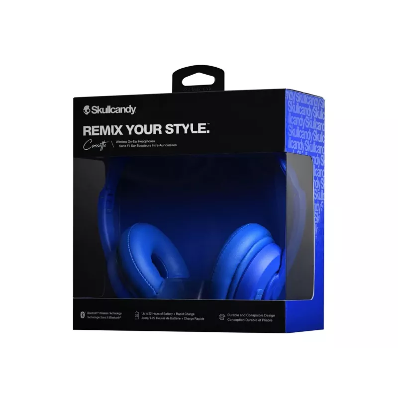 Skullcandy | draadloze koptelefoon | Cassette | draadloos/bedraad | on-ear | microfoon | draadloos | blauw
