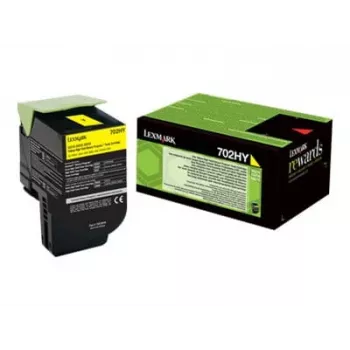 Toner Lexmark cartridge 702HY geel 70C2HY0 3000 pagina's
