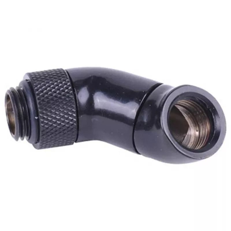 Alphacool HF haakse adapter dubbel-45° draaibaar G1/4 AG naar G1/4 IG - Deep Black (17060)