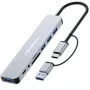 QOLTEC USB-C hub 4x USB + SD/TF-kaartlezer model 53794