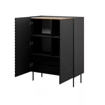 Rek cama meble ONDA 2D2SZ boekenkast 98×45×127 cm zwart