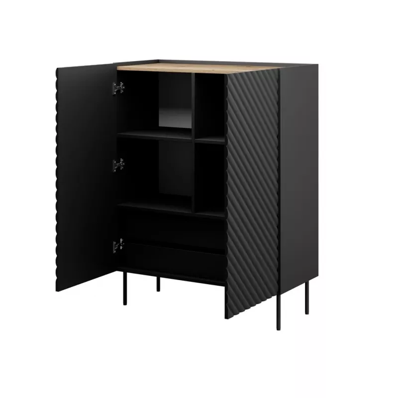 Rek cama meble ONDA 2D2SZ boekenkast 98×45×127 cm zwart