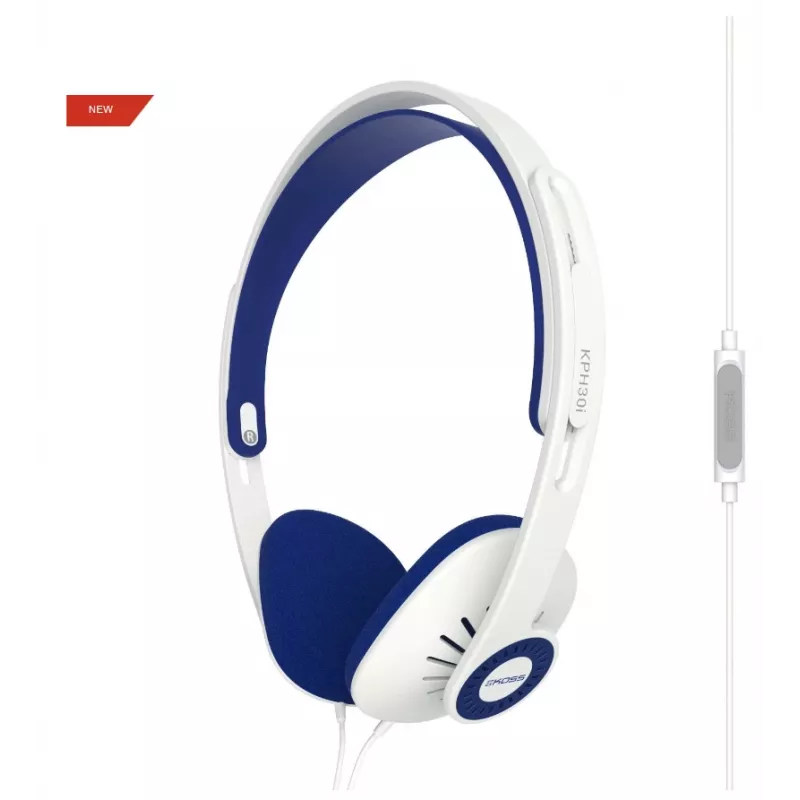 Koss KPH30i Koptelefoon Bedrade hoofdband Blauw, Wit