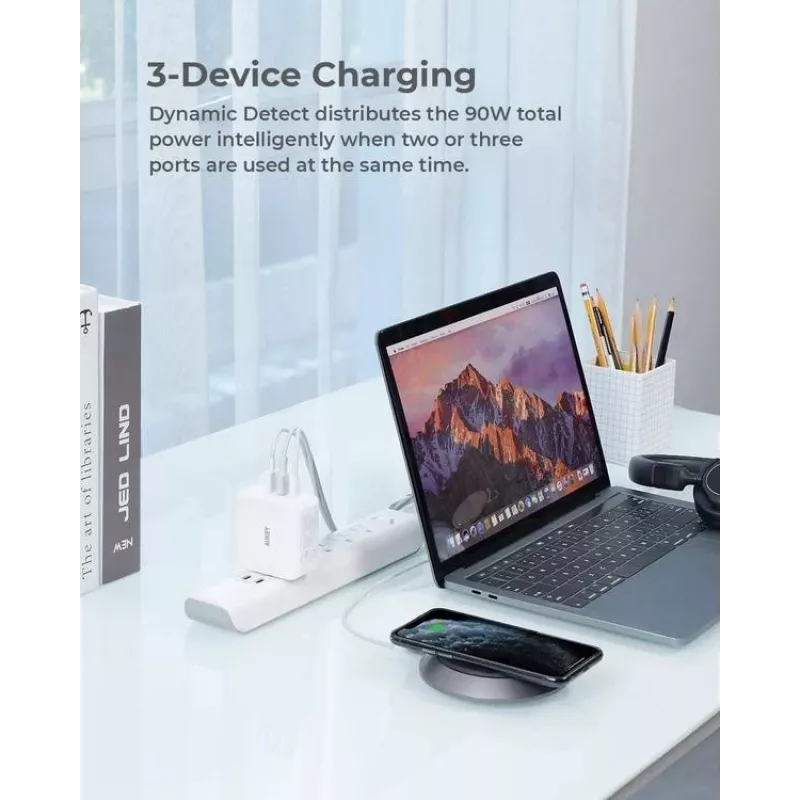 AUKEY PA-B6S wit Omni a Mix GaN ultrasnel wandlader