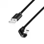 LOGILINK CU0195 kabel USB 2.0 Type-C C/M haaks naar USB-A/M aluminium zwart 3m