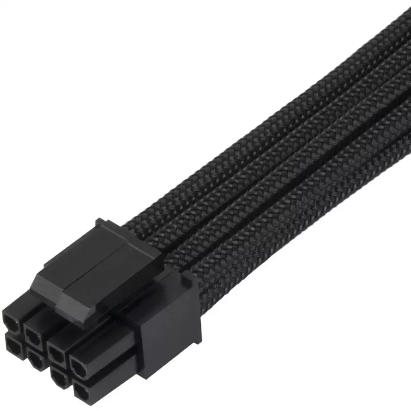 SilverStone SST-PP07E-EPS8B verlengkabel EPS 8-pins naar EPS/ATX 4+4-pins, 30 cm, zwart