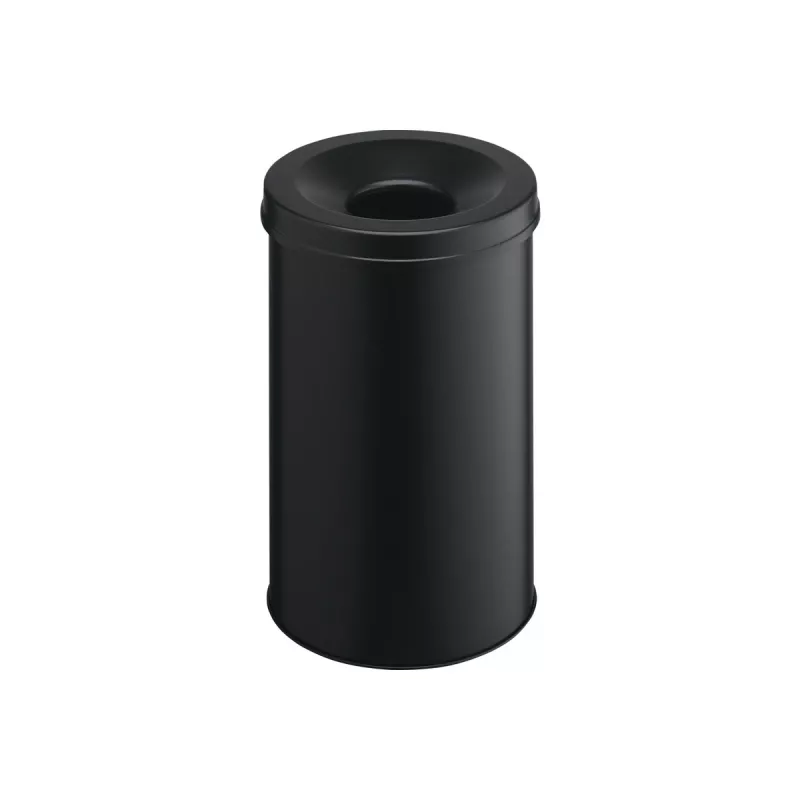 Afvalemmer rond staal zwart Durable 330601