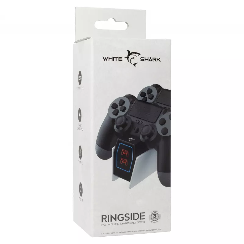 Oplaadstation White Shark PS4-0417 dubbel oplaadstation voor PS4-controller