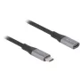 Delock 81202 USB 40 Gbps USB-C verlengkabel, male naar female, PD 240 W, 2 m, grijs