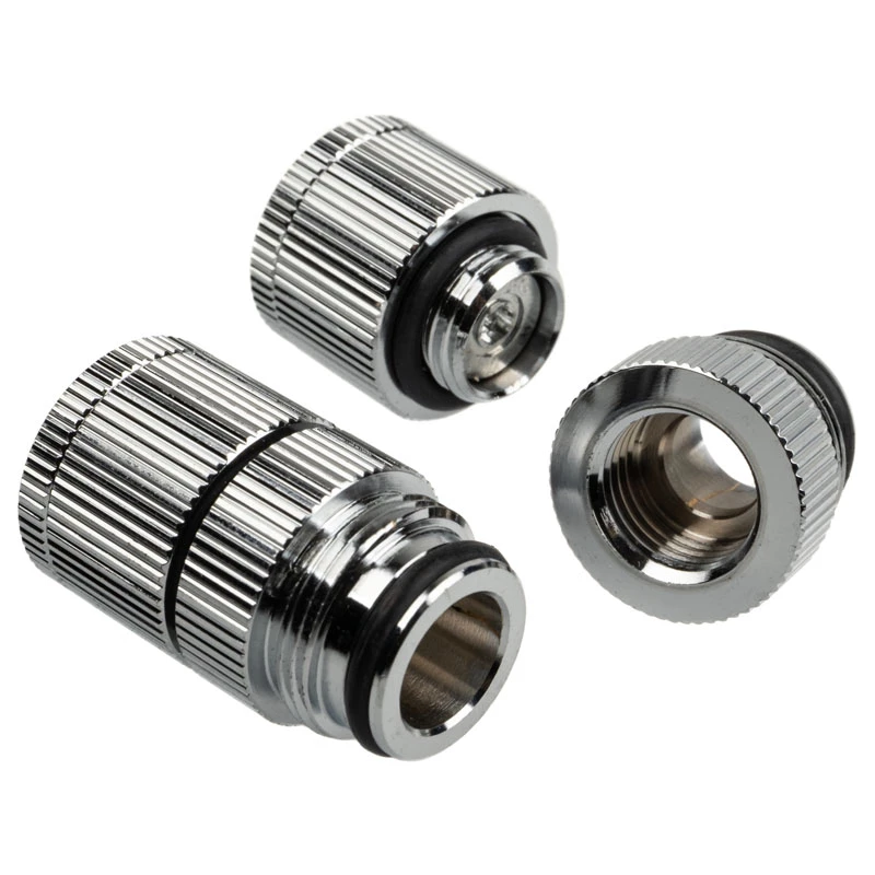 Waterafvoer G1/4 inch buitendraad – BitsPower Touchaqua, 2-pack, zilver