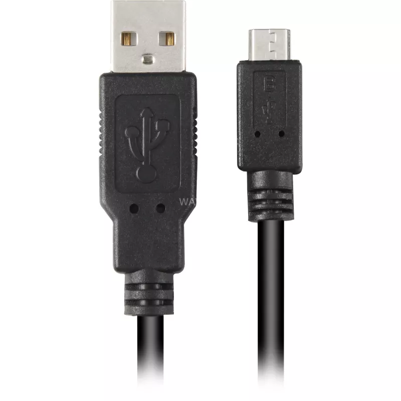 USB 2.0 kabel, USB-A stekker > Micro-USB stekker (zwart, 2,0 meter)